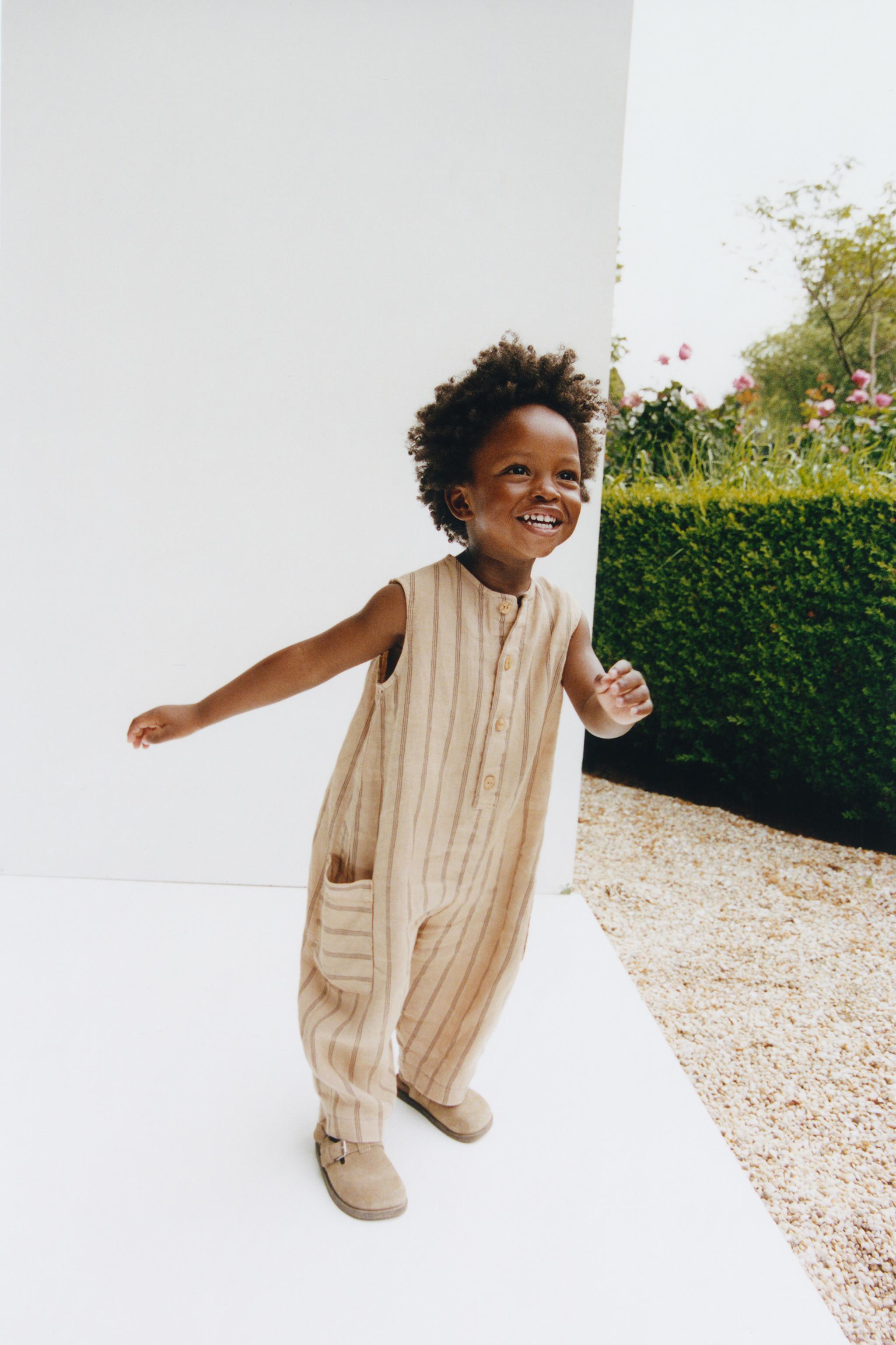 100% LINEN STRIPED JUMPSUIT